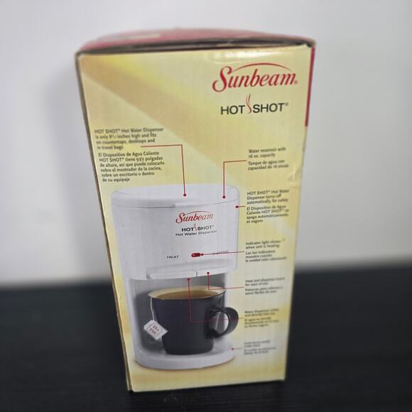 VTG Deadstock Sunbeam Hot Shot Hot Water Dispenser 16 oz 3211 Heats Water Fast - Picture 5 of 13
